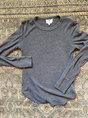 Everyday Slim Crewneck Long Sleeve Top — Charcoal Gray